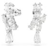 Pendientes colgantes Matrix con cortes variados, blancos, chapados en rodio Pendientes colgantes Matrix con cortes variados, blancos, chapados en rodio