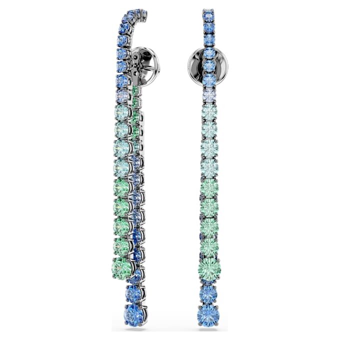 Pendientes colgantes Matrix con degradado de cortes redondos, multicolores, chapados en rutenio Pendientes colgantes Matrix con degradado de cortes redondos, multicolores, chapados en rutenio