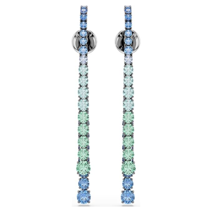 Pendientes colgantes Matrix con degradado de cortes redondos, multicolores, chapados en rutenio Pendientes colgantes Matrix con degradado de cortes redondos, multicolores, chapados en rutenio