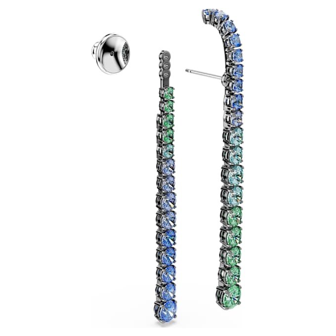 Pendientes colgantes Matrix con degradado de cortes redondos, multicolores, chapados en rutenio Pendientes colgantes Matrix con degradado de cortes redondos, multicolores, chapados en rutenio