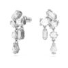 Pendientes colgantes Mesmera con cortes variados, blancos, chapados en rodio Pendientes colgantes Mesmera con cortes variados, blancos, chapados en rodio