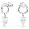 Pendientes colgantes Mesmera con cortes variados, blancos, chapados en rodio Pendientes colgantes Mesmera con cortes variados, blancos, chapados en rodio