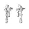 Pendientes colgantes Mesmera con cortes variados, blancos, chapados en rodio Pendientes colgantes Mesmera con cortes variados, blancos, chapados en rodio