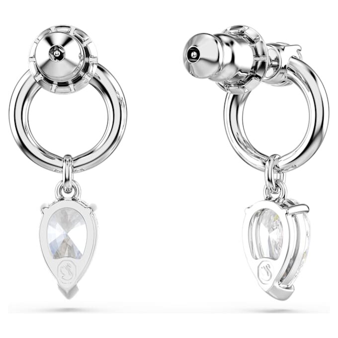 Pendientes colgantes Mesmera con cortes variados, blancos, chapados en rodio Pendientes colgantes Mesmera con cortes variados, blancos, chapados en rodio