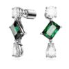 Pendientes colgantes Mesmera con cortes variados, verdes, chapados en rodio Pendientes colgantes Mesmera con cortes variados, verdes, chapados en rodio