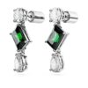 Pendientes colgantes Mesmera con cortes variados, verdes, chapados en rodio Pendientes colgantes Mesmera con cortes variados, verdes, chapados en rodio