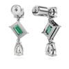 Pendientes colgantes Mesmera con cortes variados, verdes, chapados en rodio Pendientes colgantes Mesmera con cortes variados, verdes, chapados en rodio