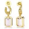 Pendientes colgantes Millenia con corte octogonal, morados, chapados en tono dorado Pendientes colgantes Millenia con corte octogonal, morados, chapados en tono dorado