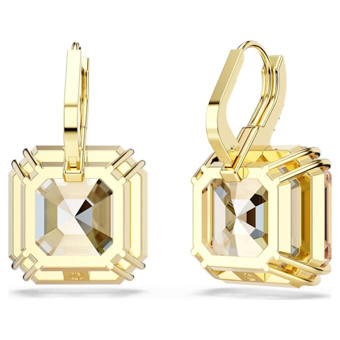 Pendientes colgantes Millenia con cortes mixtos, color caramelo, chapados en tono dorado Pendientes colgantes Millenia con cortes mixtos, color caramelo, chapados en tono dorado