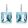 Pendientes colgantes Millenia de corte cuadrado, azules, chapados en rodio Pendientes colgantes Millenia de corte cuadrado, azules, chapados en rodio