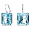 Pendientes colgantes Millenia de corte cuadrado, azules, chapados en rodio Pendientes colgantes Millenia de corte cuadrado, azules, chapados en rodio