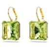 Pendientes colgantes Millenia de corte cuadrado, verdes, chapados en tono dorado Pendientes colgantes Millenia de corte cuadrado, verdes, chapados en tono dorado