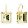 Pendientes colgantes Millenia de corte cuadrado, verdes, chapados en tono dorado Pendientes colgantes Millenia de corte cuadrado, verdes, chapados en tono dorado