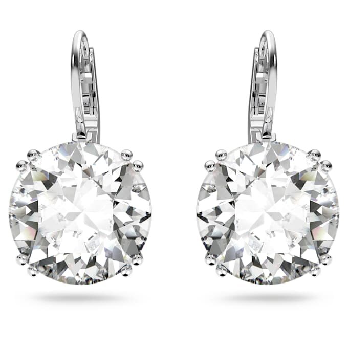 Pendientes colgantes Millenia de corte redondo, blancos, chapados en rodio Pendientes colgantes Millenia de corte redondo, blancos, chapados en rodio