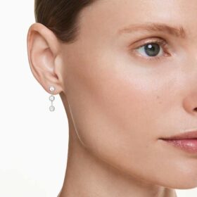Pendientes colgantes octogonales con diamantes cultivados en laboratorio, 0,6 ct en total, forma redonda, plata de ley Pendientes colgantes octogonales con diamantes cultivados en laboratorio, 0,6 ct en total, forma redonda, plata de ley