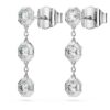 Pendientes colgantes octogonales con diamantes cultivados en laboratorio, 0,6 ct en total, forma redonda, plata de ley Pendientes colgantes octogonales con diamantes cultivados en laboratorio, 0,6 ct en total, forma redonda, plata de ley