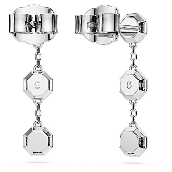 Pendientes colgantes octogonales con diamantes cultivados en laboratorio, 0,6 ct en total, forma redonda, plata de ley Pendientes colgantes octogonales con diamantes cultivados en laboratorio, 0,6 ct en total, forma redonda, plata de ley