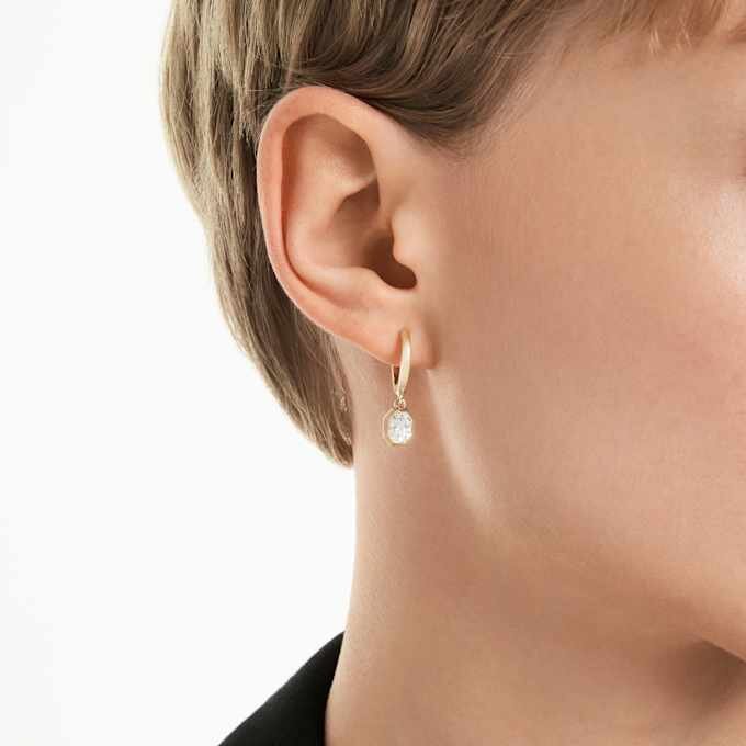 Pendientes colgantes octogonales con diamantes cultivados en laboratorio, 1,0 ct en total, forma octogonal, oro amarillo de 14K Pendientes colgantes octogonales con diamantes cultivados en laboratorio, 1,0 ct en total, forma octogonal, oro amarillo de 14K