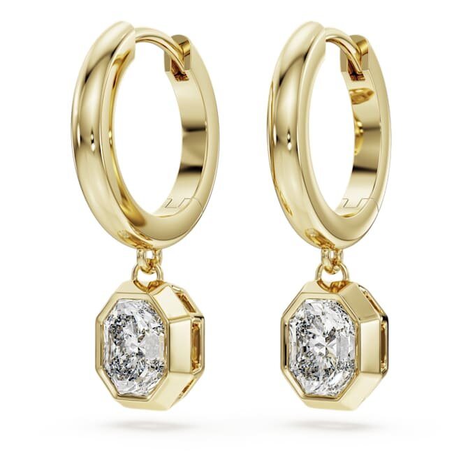 Pendientes colgantes octogonales con diamantes cultivados en laboratorio, 1,0 ct en total, forma octogonal, oro amarillo de 14K Pendientes colgantes octogonales con diamantes cultivados en laboratorio, 1,0 ct en total, forma octogonal, oro amarillo de 14K