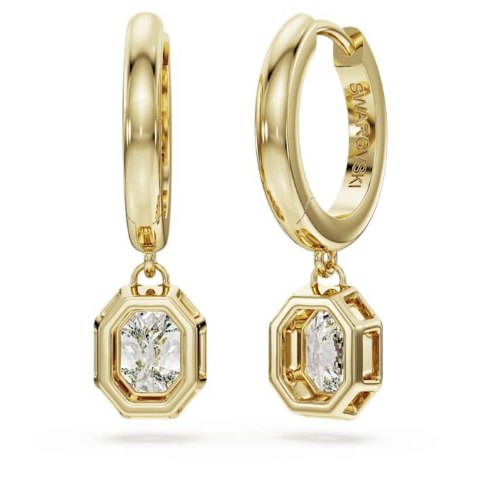 Pendientes colgantes octogonales con diamantes cultivados en laboratorio, 1,0 ct en total, forma octogonal, oro amarillo de 14K Pendientes colgantes octogonales con diamantes cultivados en laboratorio, 1,0 ct en total, forma octogonal, oro amarillo de 14K