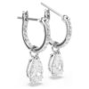 Pendientes colgantes Stilla con corte en pera, corte redondo, blancos y chapados en rodio Pendientes colgantes Stilla con corte en pera, corte redondo, blancos y chapados en rodio