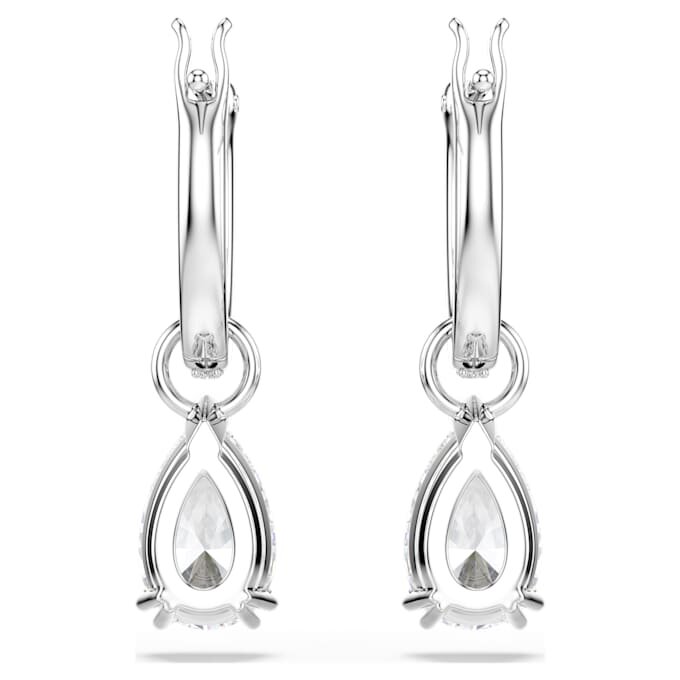 Pendientes colgantes Stilla con corte en pera, corte redondo, blancos y chapados en rodio Pendientes colgantes Stilla con corte en pera, corte redondo, blancos y chapados en rodio