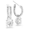Pendientes colgantes Stilla de corte redondo, blancos, chapados en rodio Pendientes colgantes Stilla de corte redondo, blancos, chapados en rodio