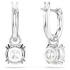 Pendientes colgantes Stilla de corte redondo, blancos, chapados en rodio Pendientes colgantes Stilla de corte redondo, blancos, chapados en rodio