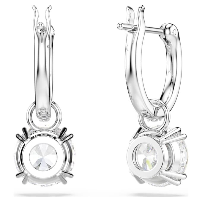 Pendientes colgantes Stilla de corte redondo, blancos, chapados en rodio Pendientes colgantes Stilla de corte redondo, blancos, chapados en rodio