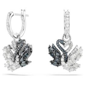 Pendientes colgantes Swan Swan, negro, acabado en metales mixtos Pendientes colgantes Swan Swan, negro, acabado en metales mixtos