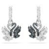 Pendientes colgantes Swan Swan, negro, acabado en metales mixtos Pendientes colgantes Swan Swan, negro, acabado en metales mixtos