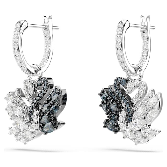 Pendientes colgantes Swan Swan, negro, acabado en metales mixtos Pendientes colgantes Swan Swan, negro, acabado en metales mixtos