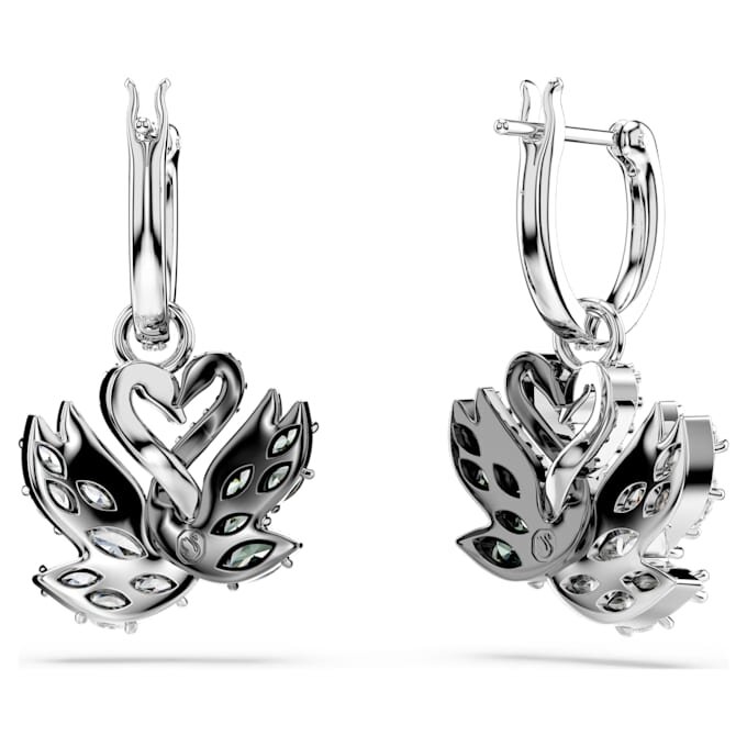 Pendientes colgantes Swan Swan, negro, acabado en metales mixtos Pendientes colgantes Swan Swan, negro, acabado en metales mixtos