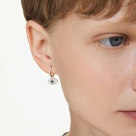 Pendientes colgantes Symbolica «Ojo», multicolores, chapados en tono oro rosa Pendientes colgantes Symbolica «Ojo», multicolores, chapados en tono oro rosa