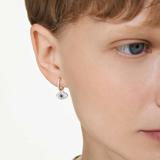 Pendientes colgantes Symbolica «Ojo», multicolores, chapados en tono oro rosa Pendientes colgantes Symbolica «Ojo», multicolores, chapados en tono oro rosa