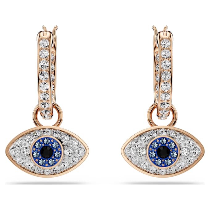 Pendientes colgantes Symbolica «Ojo», multicolores, chapados en tono oro rosa Pendientes colgantes Symbolica «Ojo», multicolores, chapados en tono oro rosa