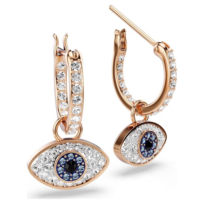 Pendientes colgantes Symbolica «Ojo», multicolores, chapados en tono oro rosa Pendientes colgantes Symbolica «Ojo», multicolores, chapados en tono oro rosa