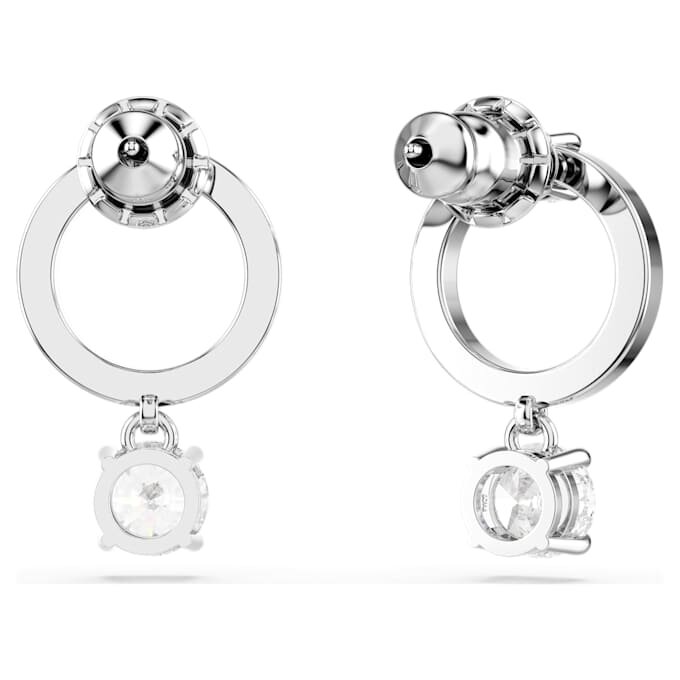 Pendientes de aro Constella, corte redondo, blancos, chapados en rodio Pendientes de aro Constella, corte redondo, blancos, chapados en rodio
