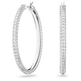 pendientes de aro dextera con pav grandes blancos chapados en rodio 2 280x280 - Pendientes de aro Dextera con pav&eacute;, grandes, blancos, chapados en rodio