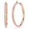 Pendientes de aro Dextera con pavé, grandes, blancos, chapados en tono oro rosa Pendientes de aro Dextera con pavé, grandes, blancos, chapados en tono oro rosa