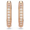 Pendientes de aro Dextera, forma octogonal, talla redonda, pequeños, blancos, chapados en tono oro rosa Pendientes de aro Dextera, forma octogonal, talla redonda, pequeños, blancos, chapados en tono oro rosa