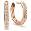 Pendientes de aro Dextera, forma octogonal, talla redonda, pequeños, blancos, chapados en tono oro rosa Pendientes de aro Dextera, forma octogonal, talla redonda, pequeños, blancos, chapados en tono oro rosa
