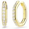 Pendientes de aro Dextera, forma octogonal, talla redonda, tamaño mediano, blancos, chapados en tono dorado Pendientes de aro Dextera, forma octogonal, talla redonda, tamaño mediano, blancos, chapados en tono dorado