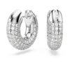 Pendientes de aro Dextera pequeños, blancos, chapados en rodio Pendientes de aro Dextera pequeños, blancos, chapados en rodio