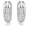 Pendientes de aro Dextera pequeños, blancos, chapados en rodio Pendientes de aro Dextera pequeños, blancos, chapados en rodio