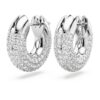 Pendientes de aro Dextera pequeños, blancos, chapados en rodio Pendientes de aro Dextera pequeños, blancos, chapados en rodio