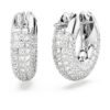 Pendientes de aro Dextera pequeños, blancos, chapados en rodio Pendientes de aro Dextera pequeños, blancos, chapados en rodio