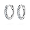 Pendientes de aro «Eternity» con diamantes cultivados en laboratorio, 0,1 quilates en total, forma redonda, pequeños, oro blanco de 14 quilates Pendientes de aro «Eternity» con diamantes cultivados en laboratorio, 0,1 quilates en total, forma redonda, pequeños, oro blanco de 14 quilates