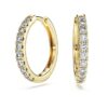 Pendientes de aro «Eternity» con diamantes cultivados en laboratorio, 0,5 ct en total, forma redonda, oro amarillo de 14K Pendientes de aro «Eternity» con diamantes cultivados en laboratorio, 0,5 ct en total, forma redonda, oro amarillo de 14K
