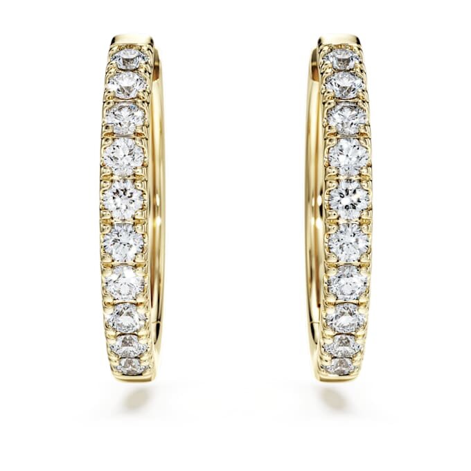 Pendientes de aro «Eternity» con diamantes cultivados en laboratorio, 0,5 ct en total, forma redonda, oro amarillo de 14K Pendientes de aro «Eternity» con diamantes cultivados en laboratorio, 0,5 ct en total, forma redonda, oro amarillo de 14K